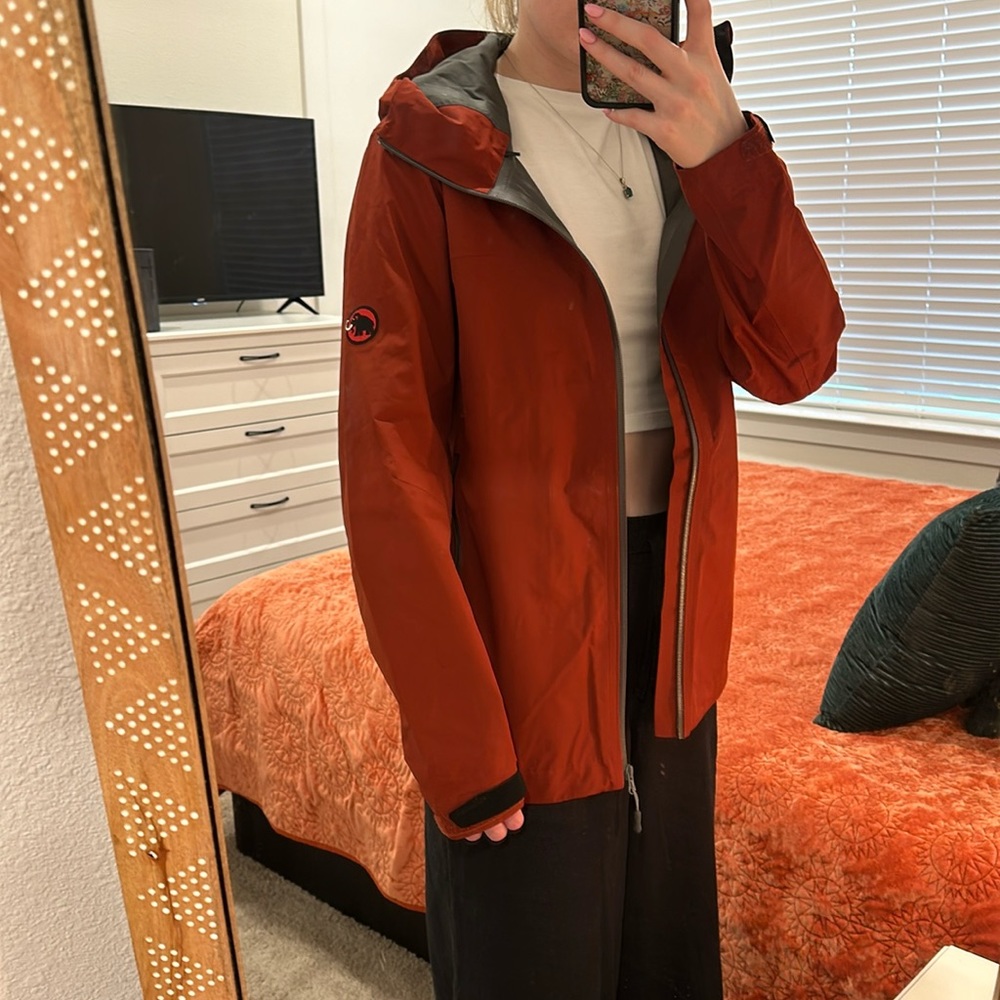Mammut Outer Shell Jacket. Hooded And Rust Colored - image 1